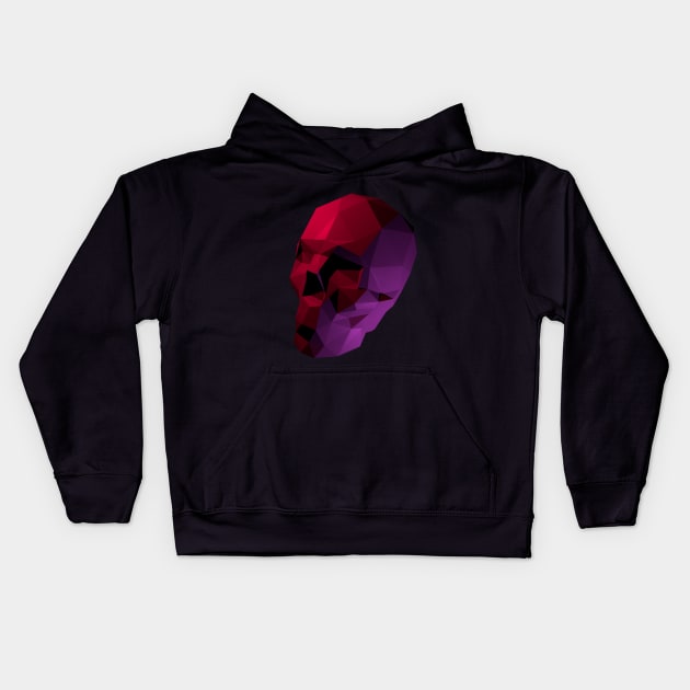 LOW POLY SKULL Kids Hoodie by Strider